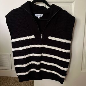 John & Jenn navy and white sweater vest. Size S.
